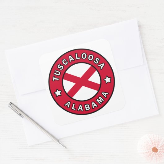 Tuscaloosa Alabama Quadratischer Aufkleber (Umschlag)