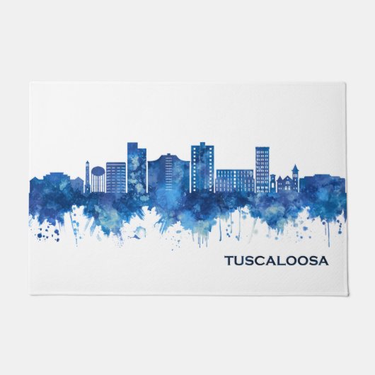 Tuscaloosa Alabama Skyline Blue Fußmatte (Vorderseite)