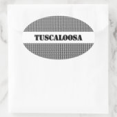 Tuscaloosa mit Hahnentrittmuster (von MG Dezigns) Ovaler Aufkleber (Tasche)