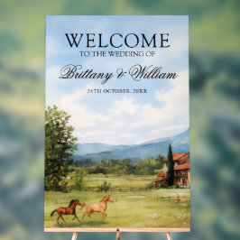 Tuscan Countryside Landscape Wedding Welcome Acrylschild
