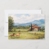 Tuscan Countryside Scenery Wedding Response Card RSVP Karte (Rückseite)