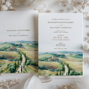 Tuscan Dreamscape Hochzeit Wasserfarbenwelt Einladung
