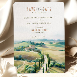 Tuscan Elegance Save the Date Italienisches Landsc Einladung