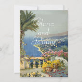 Tuscan Elegantes mediterranes Theme Wedding Einladung (Rückseite)