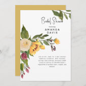 Tuscan Gold Sonnenblumen Brautparty Einladung (Vorne/Hinten)