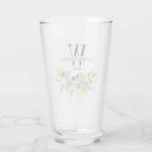 Tuscan Lemons Olive Monogram Name Drinken Glas (Rückseite)