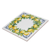 Tuscan Rustic Mediterranean Yellow Lemon Wreath Fliese (Seite)