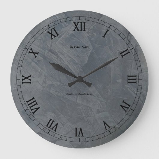 Tuscan Slate Stucco Sharper Version Große Wanduhr (Vorderseite)