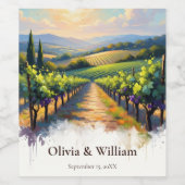 Tuscan Sunset Vineyard Weinetikett (Einzelnes Label)