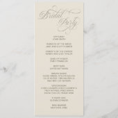 Tuscan Valla Calligraphy double side program card  Programm (Rückseite)