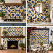Tuscan Verve Vibrant Scrollwork Mediterranean Fliese