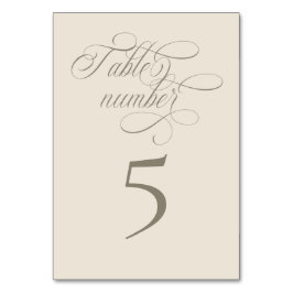 Tuscan Villa Calligraphy Table Number Card Tischnummer