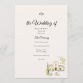 Tuscan Villa Wedding Program Elegant Italy Programm (Vorderseite)