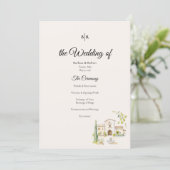 Tuscan Villa Wedding Program Elegant Italy Programm (Stehend Vorderseite)