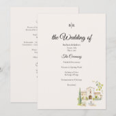Tuscan Villa Wedding Program Elegant Italy Programm (Vorne/Hinten)