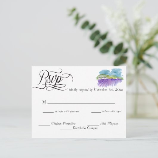 Tuscan Vineyard Hochzeit RSVP Postkarte (Stehend Vorderseite)