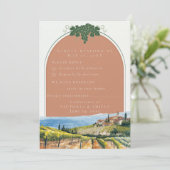 Tuscan Vineyard Wedding RSVP Card | Editable Einladung (Stehend Vorderseite)