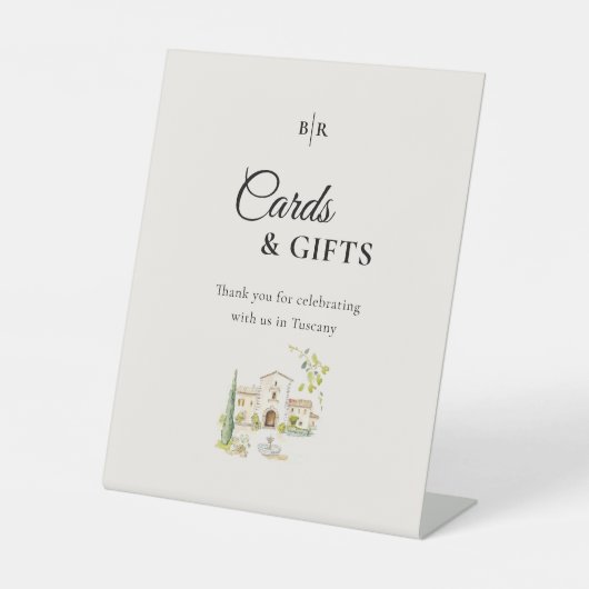Tuscan Wedding Cards & Gifts Sockelschild (Vorderseite)