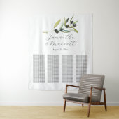 Tuscan Wedding Welcome Sign Seating Chart Wandteppich (Beispiel)