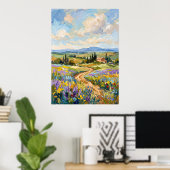 Tuscan Wildflower Path Landschaftsposter Poster (Heimbüro)