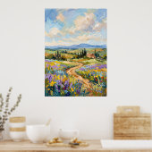 Tuscan Wildflower Path Landschaftsposter Poster (Küche)