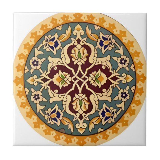 tuscan yellow green flower pattern tiles fliese (Vorderseite)