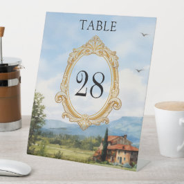 Tuscany Countryside Wedding Table Number Sockelschild