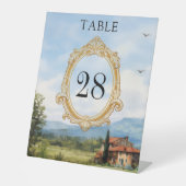 Tuscany Countryside Wedding Table Number Sockelschild (Vorderseite)