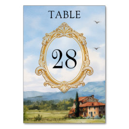 Tuscany Countryside Wedding Table Number Tischnummer