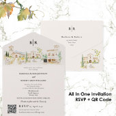 Tuscany Destination Wedding All In One Einladung