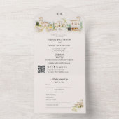 Tuscany Destination Wedding All In One Einladung (Innen Boden)