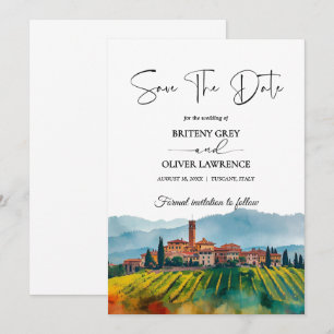 TUSCANY Italien Wasserfarbe Skyline Save The Date
