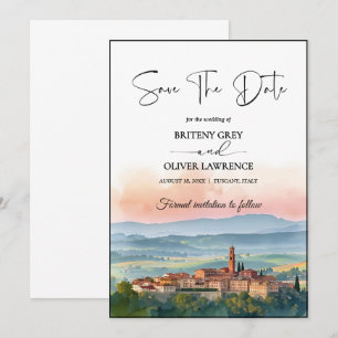 TUSCANY Italien Wasserfarbe Skyline Save The Date