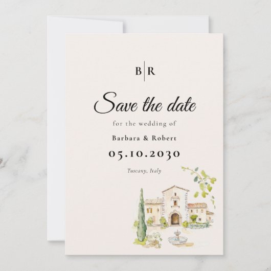 Tuscany Italy Destination Wedding Save The Date (Vorderseite)