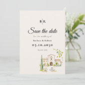 Tuscany Italy Destination Wedding Save The Date (Stehend Vorderseite)