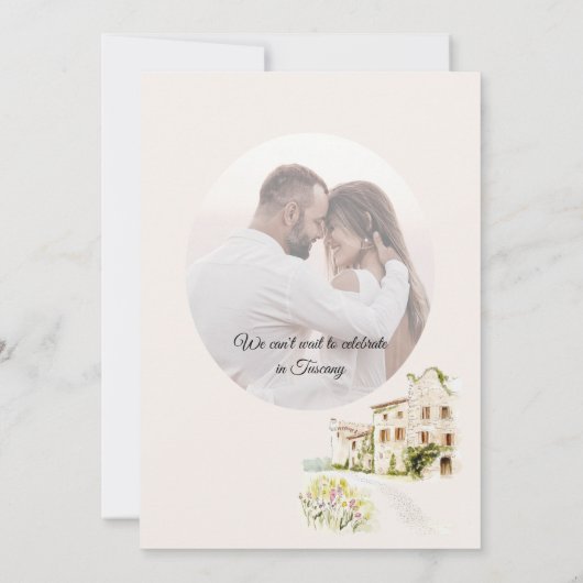 Tuscany Italy Destination Wedding Save The Date (Rückseite)