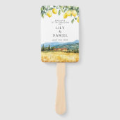 Tuscany Italy Lemons Watercolor Wedding Program Fächer (Vorderseite)