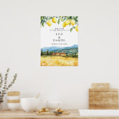 Tuscany Italy Lemons Wedding Welcome Sign Poster (Küche)
