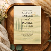 Tuscany Italy Watercolor Destination Wedding  Einladung