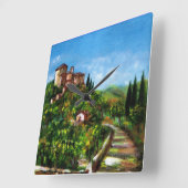 TUSCANY LANDSCAPE QUADRATISCHE WANDUHR (Winkel)