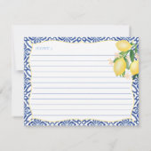 Tuscany Lemons Boy Babydusche Ratschläge für Mama Einladung (Rückseite)