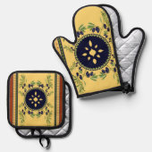 Tuscany Ofenhandschuh & Topflappen-Set (Vorderseite/Rückseite)