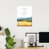 Tuscany Rustic Country Wedding Welcome Sign Poster (Heimbüro)