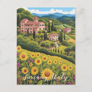 Tuscany Sunflower Valley   Italien Reise   Art Postkarte