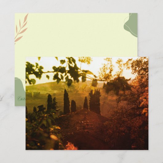 Tuscany sunset postkarte (Vorne/Hinten)