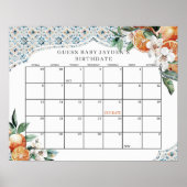 Tuscany Tile Citrus Baby Dusche Schätzung des Fäll Poster (Vorne)