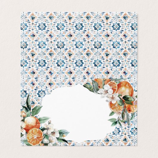 Tuscany Tile Citrus Italien Platzkarte Tischdekor (Außenseite Aufgefaltet)