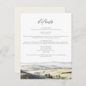 TUSCANY Watercolor Skyline Reisedetails Karte (Vorne/Hinten)