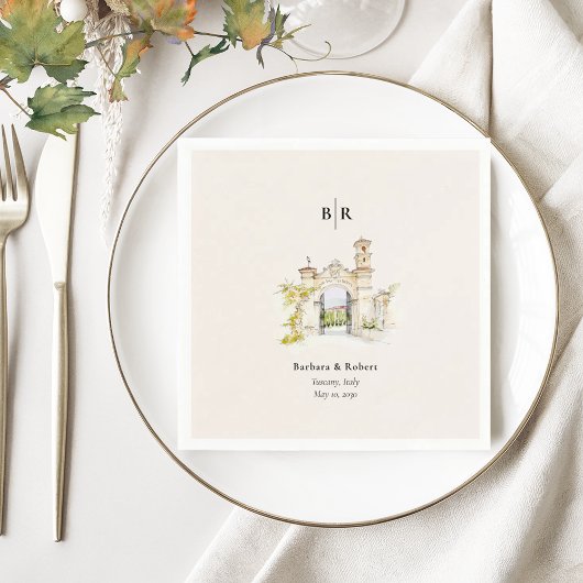 Tuscany Wedding Cocktail Serviette