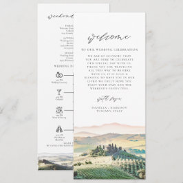 TUSCANY Zielort Begrüßungsschreiben Zeitleiste Menükarte